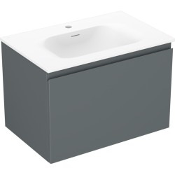 MEXEN/S - Orio kúpeľňová skrinka 70 cm s umývadlom Vela, 1 šuplík, grafit mat/biela mat (91A10-07047-1-BF66-W23M01)