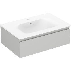 MEXEN/S - Orio kúpeľňová skrinka 70 cm s umývadlom Vela, 1 šuplík, sivá mat/biela mat (91A10-07023-1-BF62-W23M01)