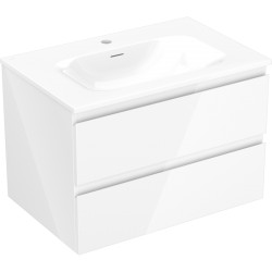 MEXEN/S - Orio kúpeľňová skrinka 70 cm s umývadlom Vela, 2 zásuvky, biela lesk (91A10-07047-2-BFF00-W23M00)