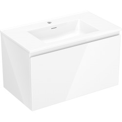 MEXEN/S - Orio kúpeľňová skrinka 80 cm s umývadlom Otis, 1 šuplík, biela lesk (91A10-08047-1-BF00-W18M00)