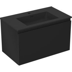 MEXEN/S - Orio kúpeľňová skrinka 80 cm s umývadlom Otis, 1 šuplík, čierna mat (91A10-08047-1-BF71-W18M71)