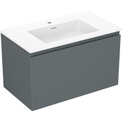 MEXEN/S - Orio kúpeľňová skrinka 80 cm s umývadlom Otis, 1 šuplík, grafit mat/biela mat (91A10-08047-1-BF66-W18M01)