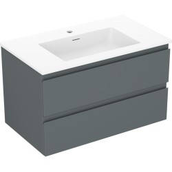 MEXEN/S - Orio kúpeľňová skrinka 80 cm s umývadlom Otis, 2 zásuvky, grafit mat/biela mat (91A10-08047-2-BFF66-W18M01)