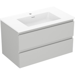 MEXEN/S - Orio kúpeľňová skrinka 80 cm s umývadlom Otis, 2 zásuvky, sivá mat/biela mat (91A10-08047-2-BFF62-W18M01)