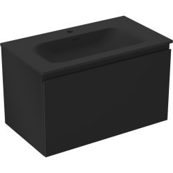 MEXEN/S - Orio kúpeľňová skrinka 80 cm s umývadlom Vela, 1 šuplík, čierna mat (91A10-08047-1-BF71-W23M71)