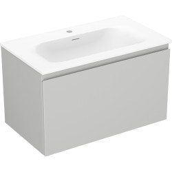 MEXEN/S - Orio kúpeľňová skrinka 80 cm s umývadlom Vela, 1 šuplík, sivá mat/biela mat (91A10-08047-1-BF62-W23M01)