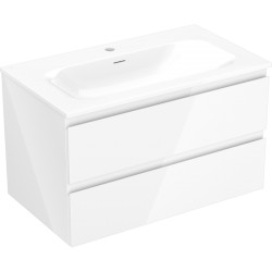MEXEN/S - Orio kúpeľňová skrinka 80 cm s umývadlom Vela, 2 zásuvky, biela lesk (91A10-08047-2-BFF00-W23M00)
