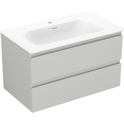 MEXEN/S - Orio kúpeľňová skrinka 80 cm s umývadlom Vela, 2 zásuvky, sivá mat/biela mat (91A10-08047-2-BFF62-W23M01)