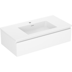 MEXEN/S - Orio kúpeľňová skrinka 90 cm s umývadlom Otis, 1 šuplík, biela mat (91A10-09023-1-BF01-W18M01)