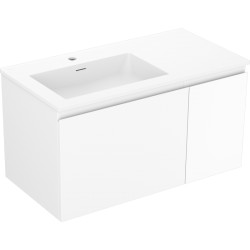 MEXEN/S - Orio kúpeľňová skrinka 90 cm s umývadlom Otis ľavá, 1S, 1D, biela mat (91A13-09047-3-BBFF01-W18L01)