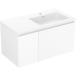 MEXEN/S - Orio kúpeľňová skrinka 90 cm s umývadlom Otis pravá, 1S, 1D, biela mat (91A13-09047-3-BBFF01-W18P01)