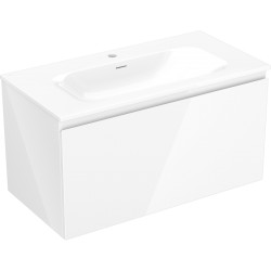 MEXEN/S - Orio kúpeľňová skrinka 90 cm s umývadlom Vela, 1 šuplík, biela lesk (91A10-09047-1-BF00-W23M00)