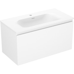 MEXEN/S - Orio kúpeľňová skrinka 90 cm s umývadlom Vela, 1 šuplík, biela mat (91A10-09047-1-BF01-W23M01)