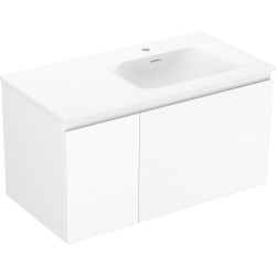 MEXEN/S - Orio kúpeľňová skrinka 90 cm s umývadlom Vela pravá, 1S, 1D, biela mat (91A13-09047-3-BBFF01-W23P01)