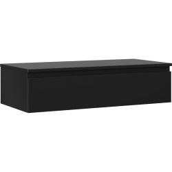 MEXEN/S - Orio kúpeľňová skrinka pod umývadlo 100 cm s doskou, 1 šuplík, čierna mat (91A10-10023-1-BFC71)