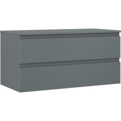 MEXEN/S - Orio kúpeľňová skrinka pod umývadlo 100 cm s doskou, 2 zásuvky, grafit mat (91A10-10047-2-BFFC66)