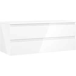 MEXEN/S - Orio kúpeľňová skrinka pod umývadlo 120 cm s doskou, 2 zásuvky, biela lesk (91A10-12047-2-BFFC00)