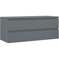 MEXEN/S - Orio kúpeľňová skrinka pod umývadlo 120 cm s doskou, 2 zásuvky, grafit mat (91A10-12047-2-BFFC66)