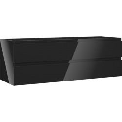 MEXEN/S - Orio kúpeľňová skrinka pod umývadlo 140, 2 zásuvky, čierna lesk (91A10-14047-2-BFF70)