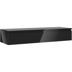 MEXEN/S - Orio kúpeľňová skrinka pod umývadlo 140 cm s doskou, 1 šuplík, čierna lesk (91A10-14023-1-BFC70)