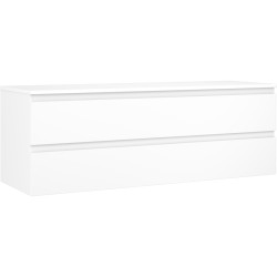 MEXEN/S - Orio kúpeľňová skrinka pod umývadlo 140 cm s doskou, 2 zásuvky, biela mat (91A10-14047-2-BFFC01)