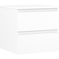 MEXEN/S - Orio kúpeľňová skrinka pod umývadlo 50 cm s doskou, 2 zásuvky, biela mat (91A10-05047-2-BFFC01)