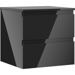 MEXEN/S - Orio kúpeľňová skrinka pod umývadlo 50 cm s doskou, 2 zásuvky, čierna lesk (91A10-05047-2-BFFC70)