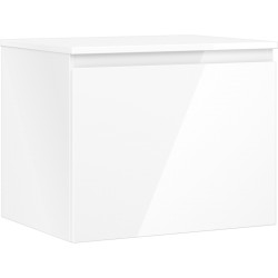 MEXEN/S - Orio kúpeľňová skrinka pod umývadlo 60 cm s doskou, 1 šuplík, biela lesk (91A10-06047-1-BFC00)