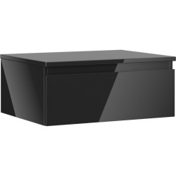 MEXEN/S - Orio kúpeľňová skrinka pod umývadlo 60 cm s doskou, 1 šuplík, čierna lesk (91A10-06023-1-BFC70)