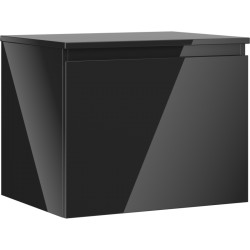 MEXEN/S - Orio kúpeľňová skrinka pod umývadlo 60 cm s doskou, 1 šuplík, čierna lesk (91A10-06047-1-BFC70)