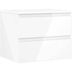 MEXEN/S - Orio kúpeľňová skrinka pod umývadlo 60 cm s doskou, 2 zásuvky, biela lesk (91A10-06047-2-BFFC00)