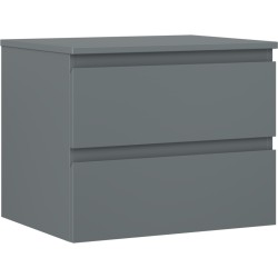 MEXEN/S - Orio kúpeľňová skrinka pod umývadlo 60 cm s doskou, 2 zásuvky, grafit mat (91A10-06047-2-BFFC66)