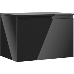 MEXEN/S - Orio kúpeľňová skrinka pod umývadlo 70 cm s doskou, 1 šuplík, čierna lesk (91A10-07047-1-BFC70)