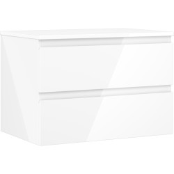 MEXEN/S - Orio kúpeľňová skrinka pod umývadlo 70 cm s doskou, 2 zásuvky, biela lesk (91A10-07047-2-BFFC00)