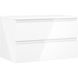 MEXEN/S - Orio kúpeľňová skrinka pod umývadlo 80 cm s doskou, 2 zásuvky, biela lesk (91A10-08047-2-BFFC00)