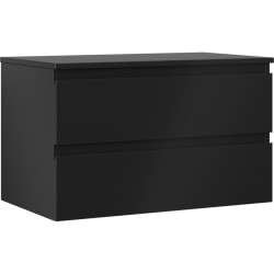 MEXEN/S - Orio kúpeľňová skrinka pod umývadlo 80 cm s doskou, 2 zásuvky, čierna mat (91A10-08047-2-BFFC71)