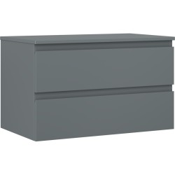 MEXEN/S - Orio kúpeľňová skrinka pod umývadlo 80 cm s doskou, 2 zásuvky, grafit mat (91A10-08047-2-BFFC66)