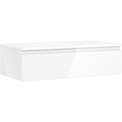 MEXEN/S - Orio kúpeľňová skrinka pod umývadlo 90 cm s doskou, 1 šuplík, biela lesk (91A10-09023-1-BFC00)