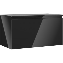 MEXEN/S - Orio kúpeľňová skrinka pod umývadlo 90 cm s doskou, 1 šuplík, čierna lesk (91A10-09047-1-BFC70)