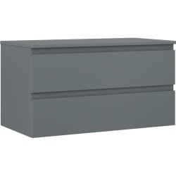 MEXEN/S - Orio kúpeľňová skrinka pod umývadlo 90 cm s doskou, 2 zásuvky, grafit mat (91A10-09047-2-BFFC66)