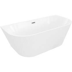 MEXEN/S - Oris voľne stojaca vaňa nástenná reliéf 150 x 75, biela, sifón a prepad grafit metal (52871507500-95)