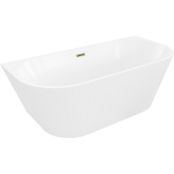 MEXEN/S - Oris voľne stojaca vaňa nástenná reliéf 150 x 75, biela, sifón a prepad złot (52871507500-50)