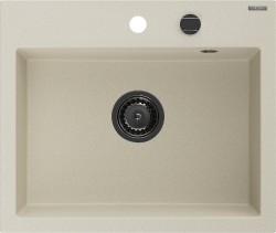 MEXEN/S - Oscar granitový drez 580 x 490 mm, béžová, čierny sifón (6519581000-69-B)
