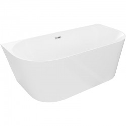 MEXEN/S - Oval Slim voľne stojaca vaňa nástenná 170 x 80, biela, sifón a prepad chróm (52661708000-01)