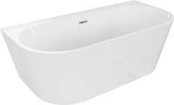 MEXEN/S - Oval+ voľne stojaca vaňa przyścienna 170 x 80, biela, sifón a prepad chróm (52681708000-01)