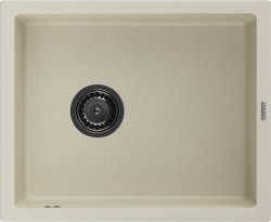 MEXEN/S - Pedro granitový drez 1-miska 560 x 460 mm, béžová, sifón čierna (6508561000-69-B)