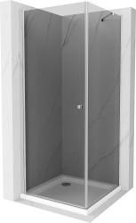 MEXEN/S - Pretória sprchovací kút 100x100, grafit, chróm + sprchová vanička vrátane sifónu (852-100-100-01-40-4010)