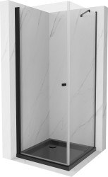 MEXEN/S - Pretória sprchovací kút 100x100, transparent, čierna + sprchová vanička vrátane sifónu (852-100-100-70-00-4070B)