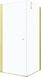 MEXEN/S - PRETORIA sprchovací kút 80x90, transparent, zlatá (852-080-090-50-00)