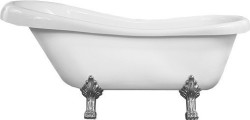 MEXEN/S - Retro voľne stojaca vaňa 170x75 cm biela chróm nohy , zátka sifónu chrom (53251707500-00)